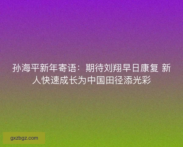 孙海平新年寄语：期待刘翔早日康复 新人快速成长为中国田径添光彩